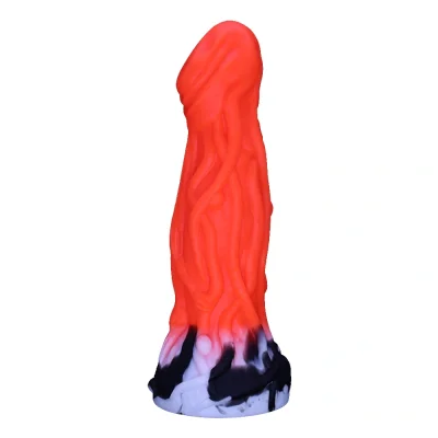 Dildo Fantasy Alien cu Ventuza, Silicon Lichid, Rosu, 20.3 cm, Guilty Toys