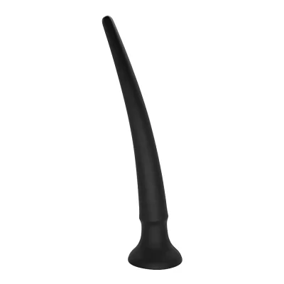 Dildo Anal Spear cu Ventuza, Silicon Lichid, Negru, 29 cm