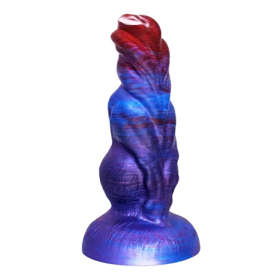 Dildo Fantasy No. 50 cu Ventuza, Silicon Lichid, Albastru, 19.4 cm, Passion Labs