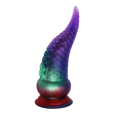 Dildo Fantasy No. 54 cu Ventuza, Silicon Lichid, Mov, 21.5 cm, Passion Labs