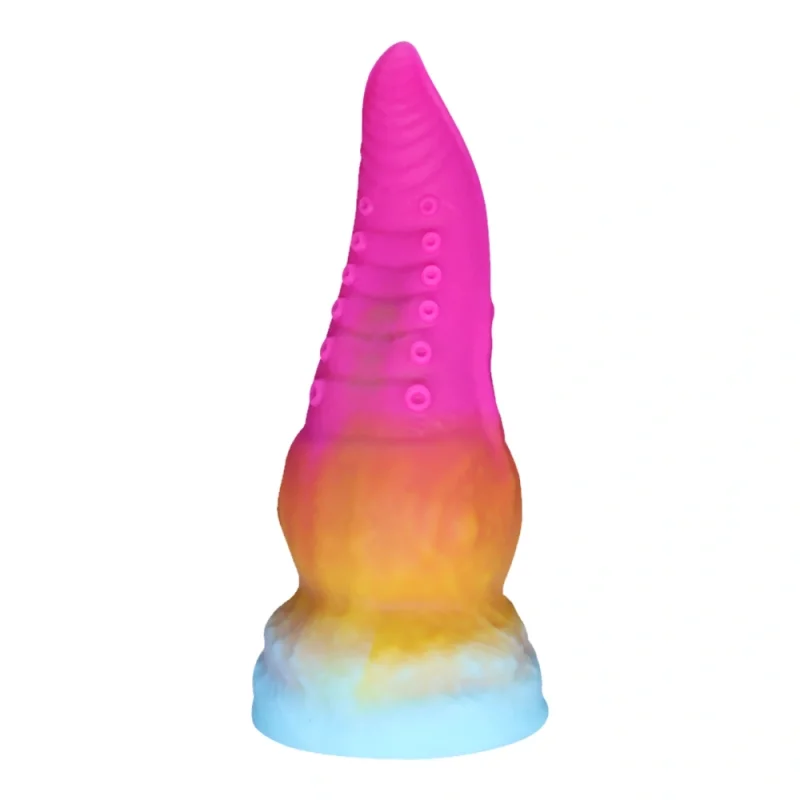 Dildo Fantasy No. 63 cu Ventuza, Silicon Lichid, Multicolor, 20.5 cm, Passion Labs
