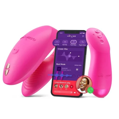 Vibrator pentru Cuplu Chorus Pro, We-Vibe App, Bluetooth Control, Electric Pink