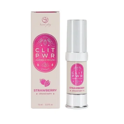 Balsam Stimulator pentru Clitoris Clit PWR cu Efect Vibrator si de Incalzire, Aroma Capsuni, 15 ml