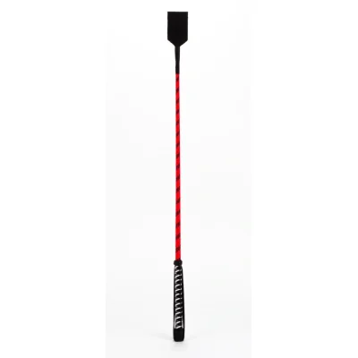 Cravasa Devil Sticks Slapper Crop din Piele Naturala, Rosu/Negru, 71 cm