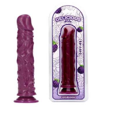 Dildo Realist Parfumat Jim, Aroma Mure, PVC, Mov, 20 cm