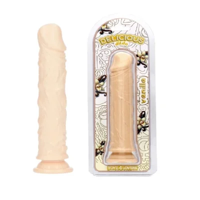 Dildo Realist Parfumat Jim, Aroma Vanilie, PVC, Natural, 20 cm
