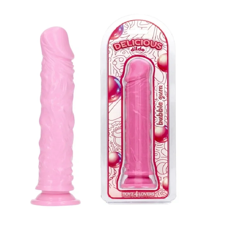 Dildo Realist Parfumat Jim, Aroma Guma de Mestecat, PVC, Roz, 20 cm