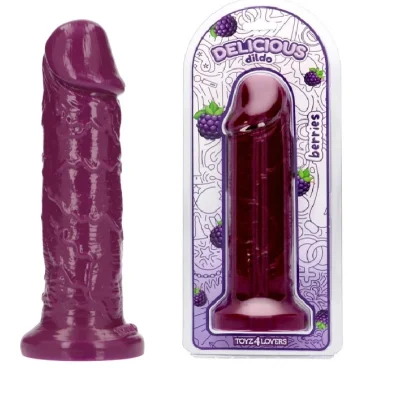 Dildo Realist Parfumat Max, Aroma Mure, PVC, Mov, 25 cm