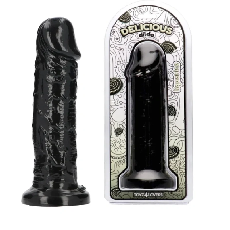Dildo Realist Parfumat Max, Aroma Lemn Dulce, PVC, Negru, 25 cm