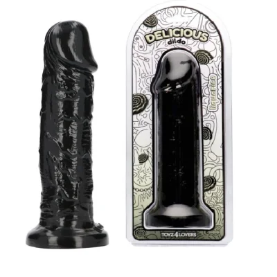 Dildo Realist Parfumat Max, Aroma Lemn Dulce, PVC, Negru, 25 cm