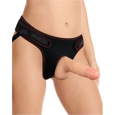 Strap On Easy Dildo cu Testicule Detasabil PVC Natural 18.5 cm