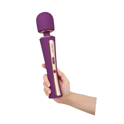 Vibrator Masaj Luxe Couture Wand, 7 Moduri Vibratii, 15 Viteze, Silicon, ABS, USB, Mov, 28.2 cm