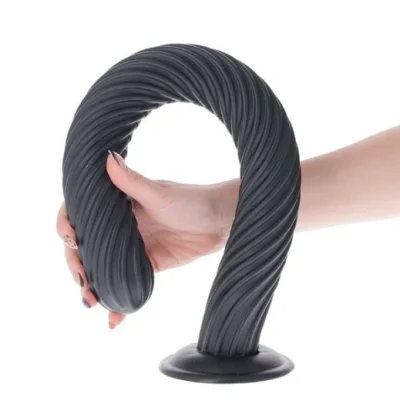 Dop Anal Gunung cu Ventuza, PVC, Negru, 51 cm