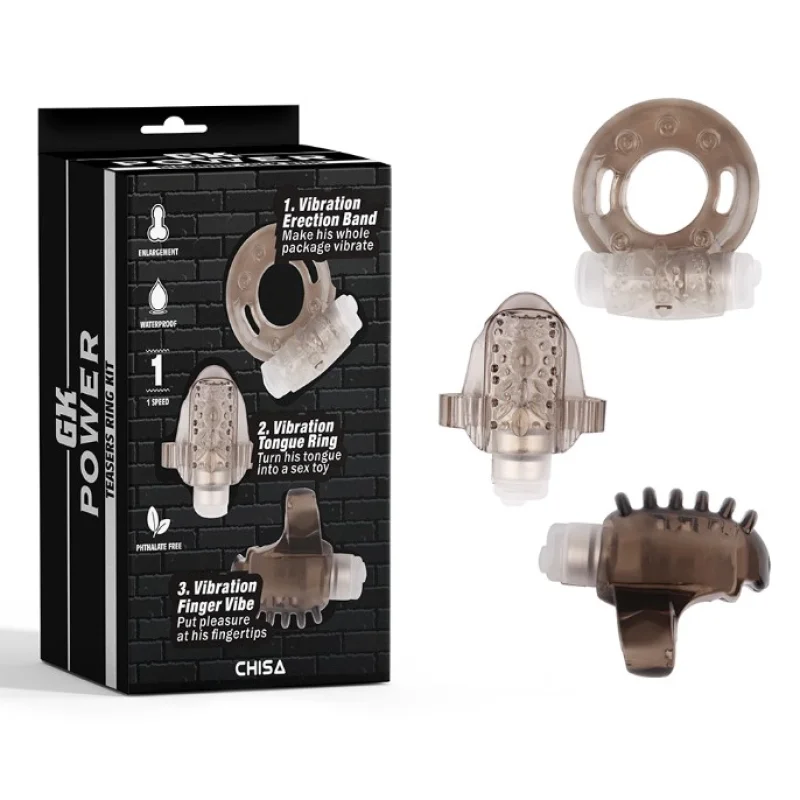 Set Mini Jucarii Teasers Ring Kit Vibro, Gri
