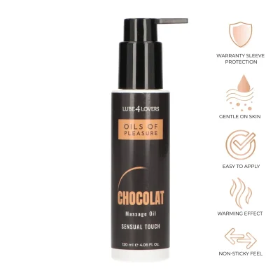 Ulei de Masaj cu Efect de Incalzire, Oils of Pleasure, Ciocolata, 120 ml