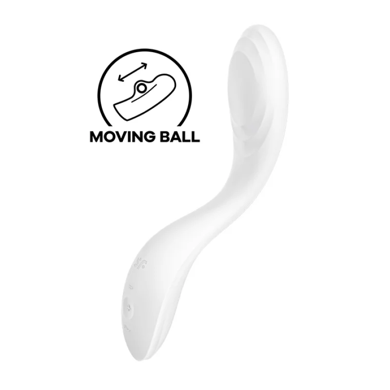 Vibrator Rrrolling Pleasure G-Spot USB Silicon Alb 22 cm