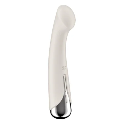 Vibrator Spinning G-Spot 1, 12 Programe de Vibratii, 5 Programe de Rotatii, Silicon, USB, Bej, 16.5 cm