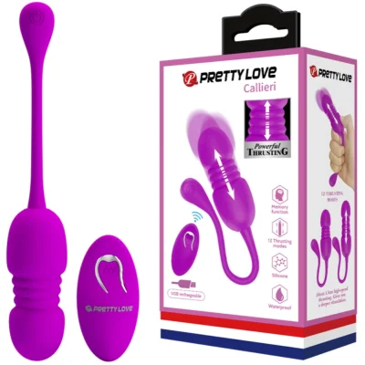 Ou Vibrator Pretty Love Callieri, 12 Moduri Vibratii, 12 Moduri Impingere, Silicon, USB, Mov