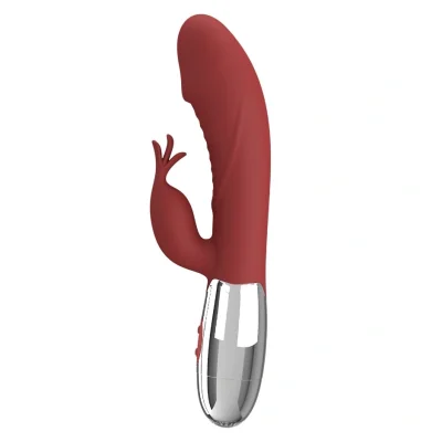 Vibrator Rabbit Rasmussen, 30 Moduri Vibratii Puternice, Silicon, USB, Rosu, 19.8 cm