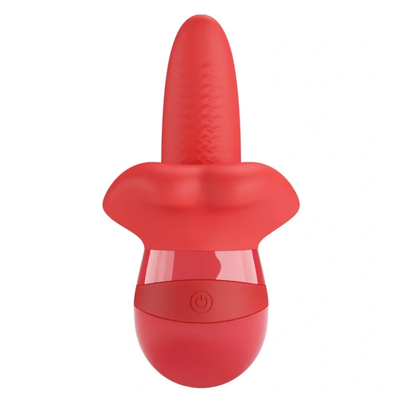 Stimulator Obelia, 10 Moduri Vibratii, 10 Moduri Rotatii, TPE Moale, USB, Rosu, 13.8 cm