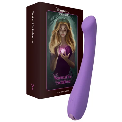 Vibrator MerryWand FairyGasm, 9 Moduri Vibratii, Silicon, USB, IPX7, Mov, 17.5 cm