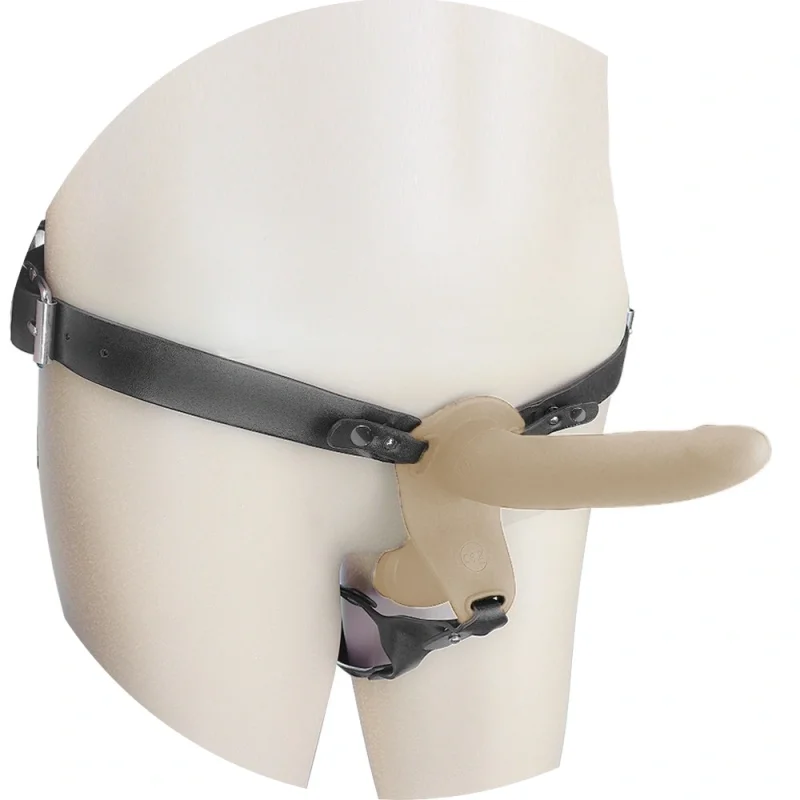 Strap-on pentru Femei, Remote Control, 10 Moduri Vibratii, Silicon, USB, Natural, Passion Labs