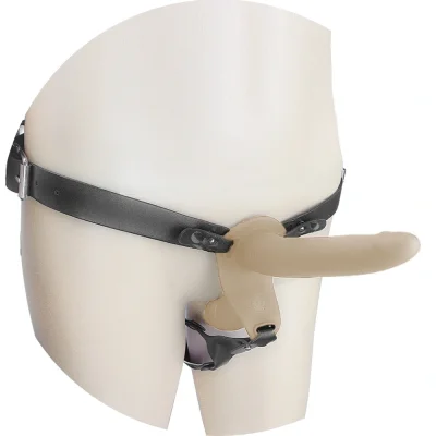 Strap-on pentru Femei, Remote Control, 10 Moduri Vibratii, Silicon, USB, Natural, Passion Labs