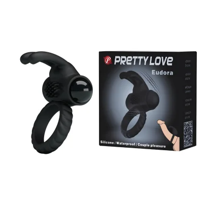 Inel Vibrator de Penis Eudora, Silicon, Negru