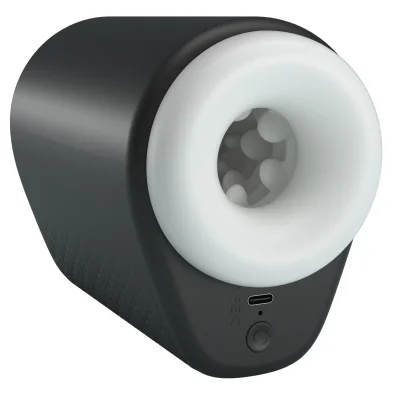 Masturbator DJ Girl, 5 Moduri Vibratii, 5 Moduri Impingere, TPR, USB, Alb, 15.6 cm