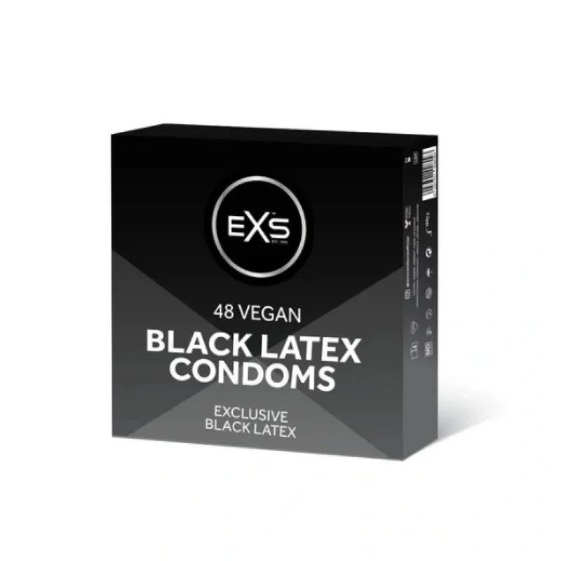 Set 48 Prezervative Black Condoms, Latex