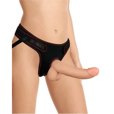 Strap On Easy Dildo cu Testicule Detasabil PVC Natural 22 cm