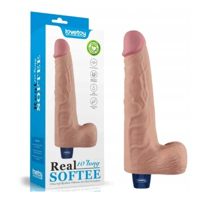 Vibrator Realist REAL SOFTEE, 10 Moduri Vibratii, TPE, Natural, 25.3 cm