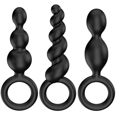 Set 3 Dopuri Anale Satisfyer Silicone Black