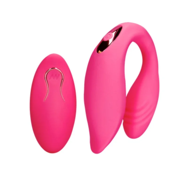 Vibrator Cuplu Couple Toy Remote Control, 10 Moduri Vibratii, Silicon, USB, Roz
