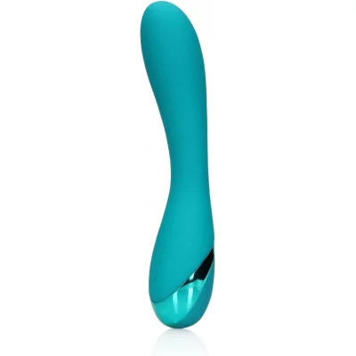 Vibrator Punctul G Loveline, 10 Moduri Vibratii, Silicon, USB, Turcoaz, 19.5 cm
