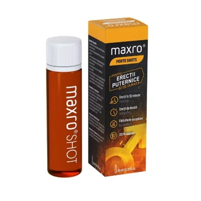 Shot Maxro Forte pentru Erectii Puternice, Performanta Sexuala, 10 ml