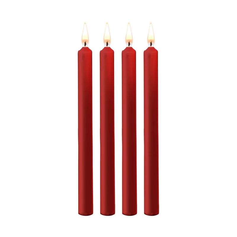 Set 4 Lumanari Teasing Wax Large Rosu