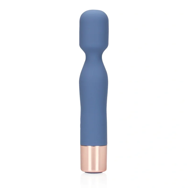 Vibrator Mini Wand Blue Horizon, 10 Moduri Vibratii, Silicon, USB, Albastru, 14.3 cm