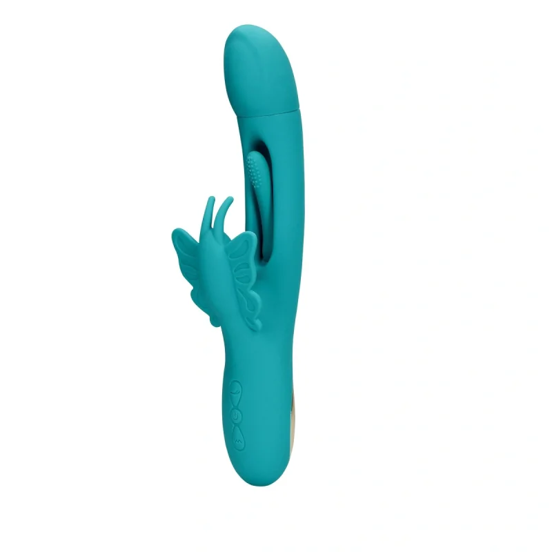 Vibrator Flapping G-Spot Butterfly, 21 Moduri Stimulatoare, Silicon, USB, Albastru, 25.7 cm