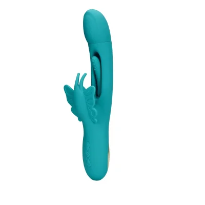 Vibrator Flapping G-Spot Butterfly, 21 Moduri Stimulatoare, Silicon, USB, Albastru, 25.7 cm