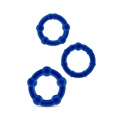 Set 3 Inele Erectie Rock Rings, Albastru