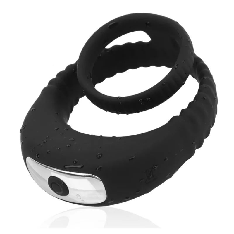 Inel Penis Mario, 10 Moduri Vibratii, Silicon, USB Magnetic, Negru, Guilty Toys, Mighty Warrior