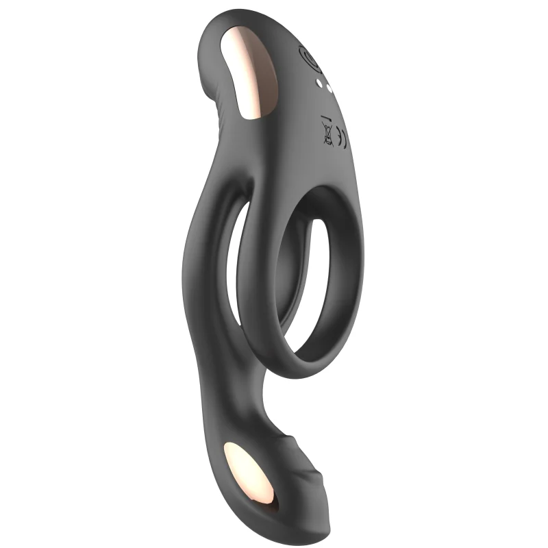 Inel Penis Jakob, 10 Moduri Vibratii, Silicon, USB Magnetic, Negru, Guilty Toys, Glamour