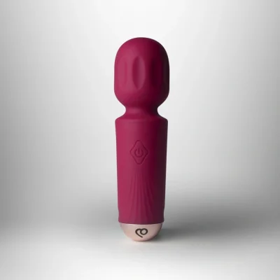 Vibrator Mini Wand Azalea Red, 16 Moduri Vibratii, Silicon, USB, Rosu, 11.5 cm