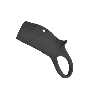 Manson de Penis cu Inel, 10 Moduri Vibratii, Silicon Lichid, USB, Negru, 12.8 cm, Passion Labs