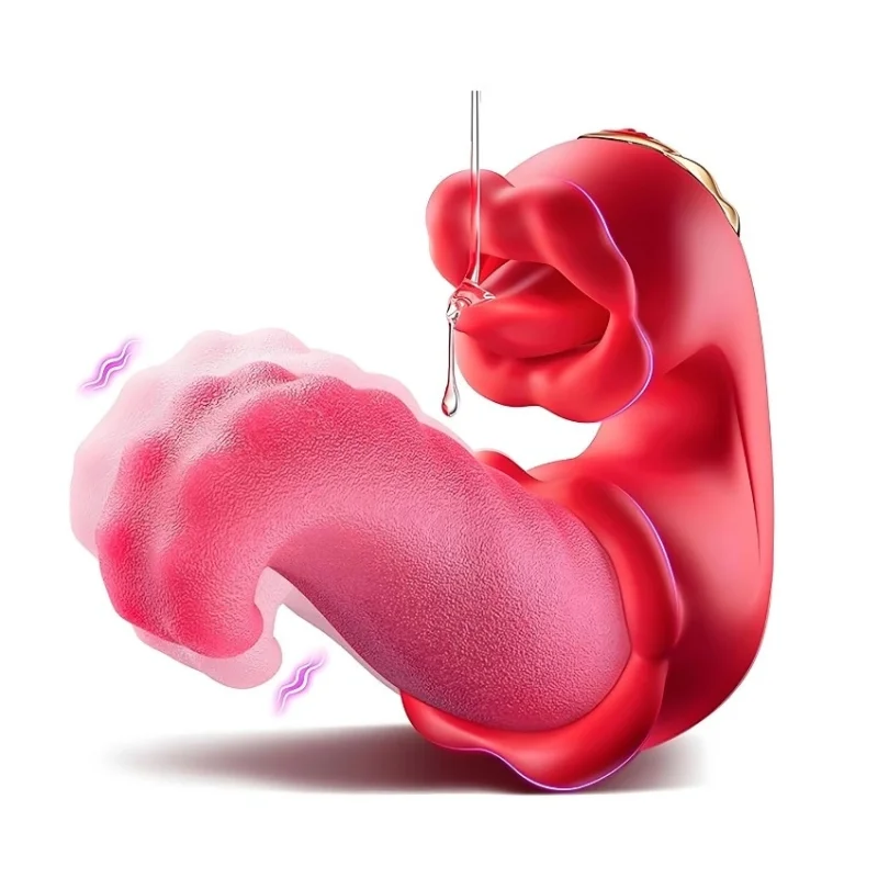 Stimulator Sexy Lips, 10 Moduri Vibratii, 10 Moduri Vibratii, 10 Moduri Rotatii, Silicon, USB Magentic, Rosu, 14.5 cm, Passion Labs